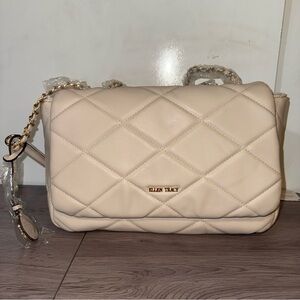 Ellen Tracy Beige Quilted Shoulder Bag